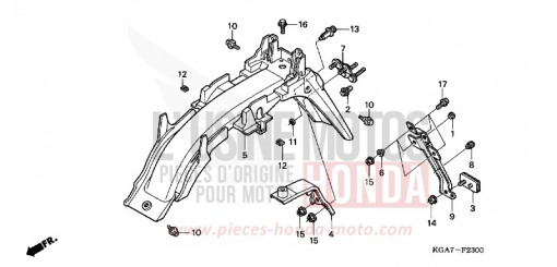 GARDE-BOUE ARRIERE CG125ES4 de 2004